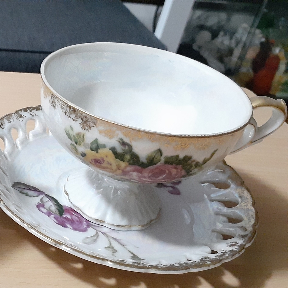 Antique Original Japanese Tea Cup and Saucer.